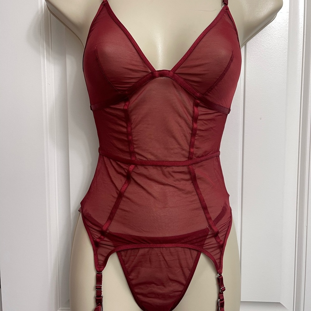 Blush Burgundy Sheer Lingerie Set